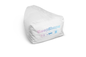 SleepShape Cushion 7.2 (abduction) shown with white comfy cover.