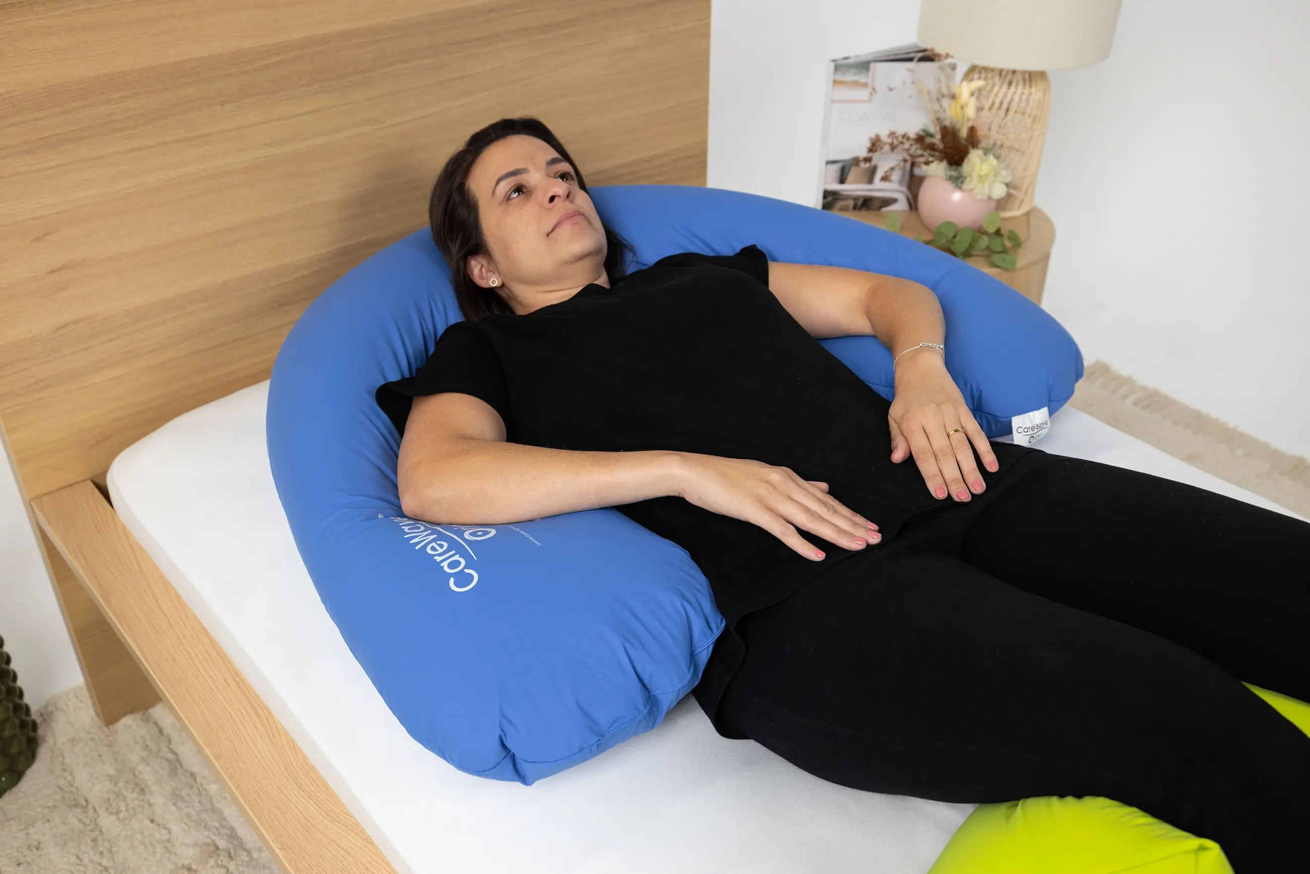 Blue-Half-Moon-Cushion-Green-Delta-Blue-Heel-Cushion-Supine-2
