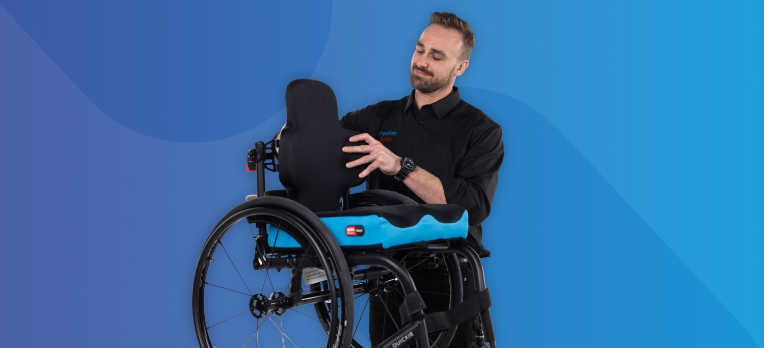 Ed Milner showing how to use the Quickie Q700M Power Reclinable Spex wheelchair