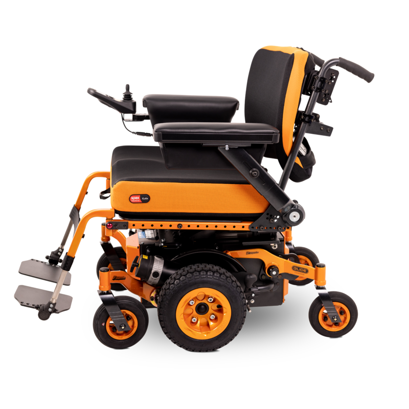 XLella Glide Wheelchair with orange detailing